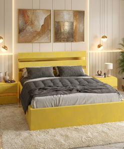 Pat Tapitat Adria Galben Cu Noptiere Tapitate