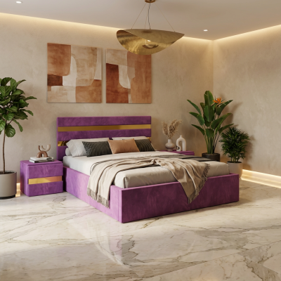 Pat Tapitat Adria Mov Cu Noptiere Tapitate