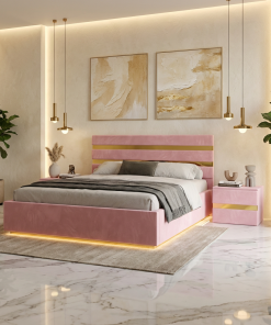 Pat Tapitat Adria Roz Cu Noptiere Tapitate