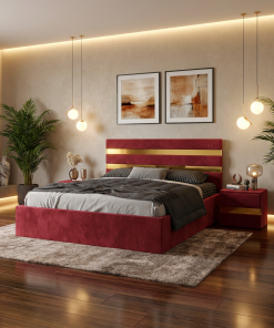 Pat Tapitat Adria Visiniu Cu Noptiere Tapitate