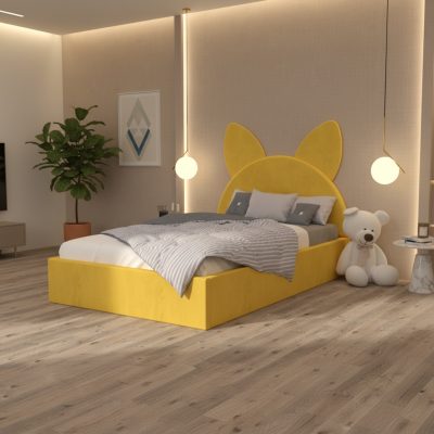 Pat Tapitat Amira Galben cu Catifea Premium