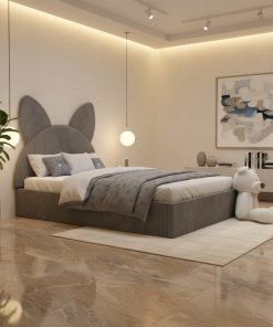 Pat Tapitat Amira Gri cu Catifea Premium