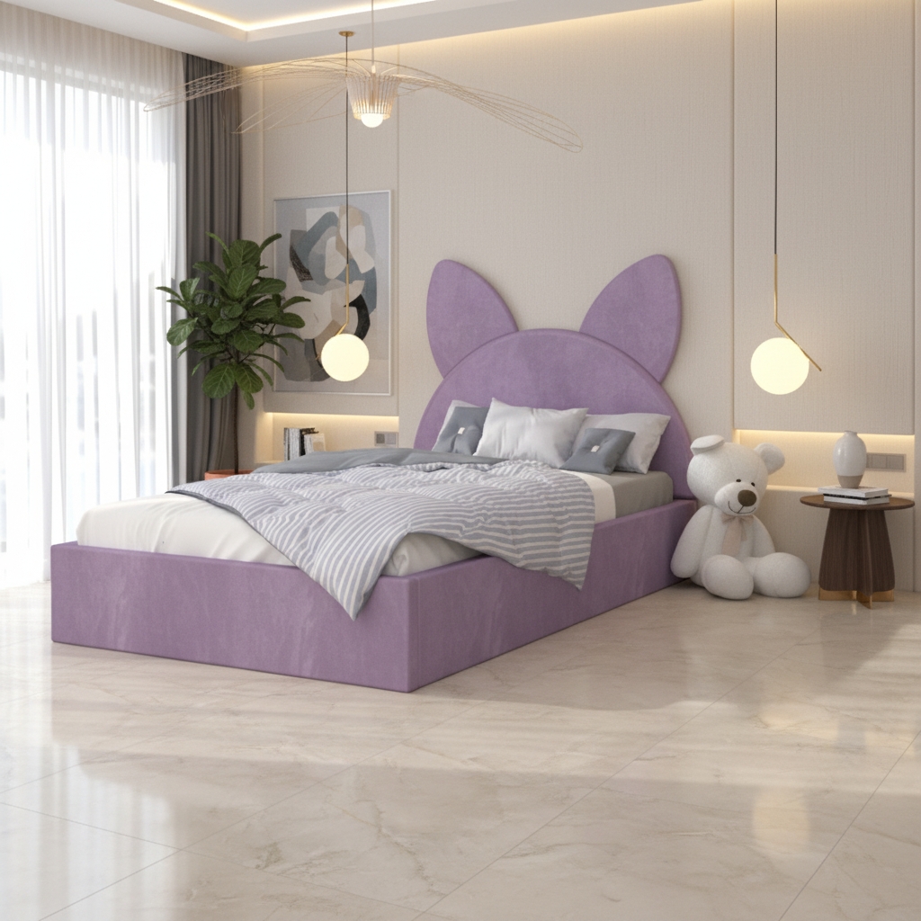 Pat Tapitat Amira Mov cu Catifea Premium