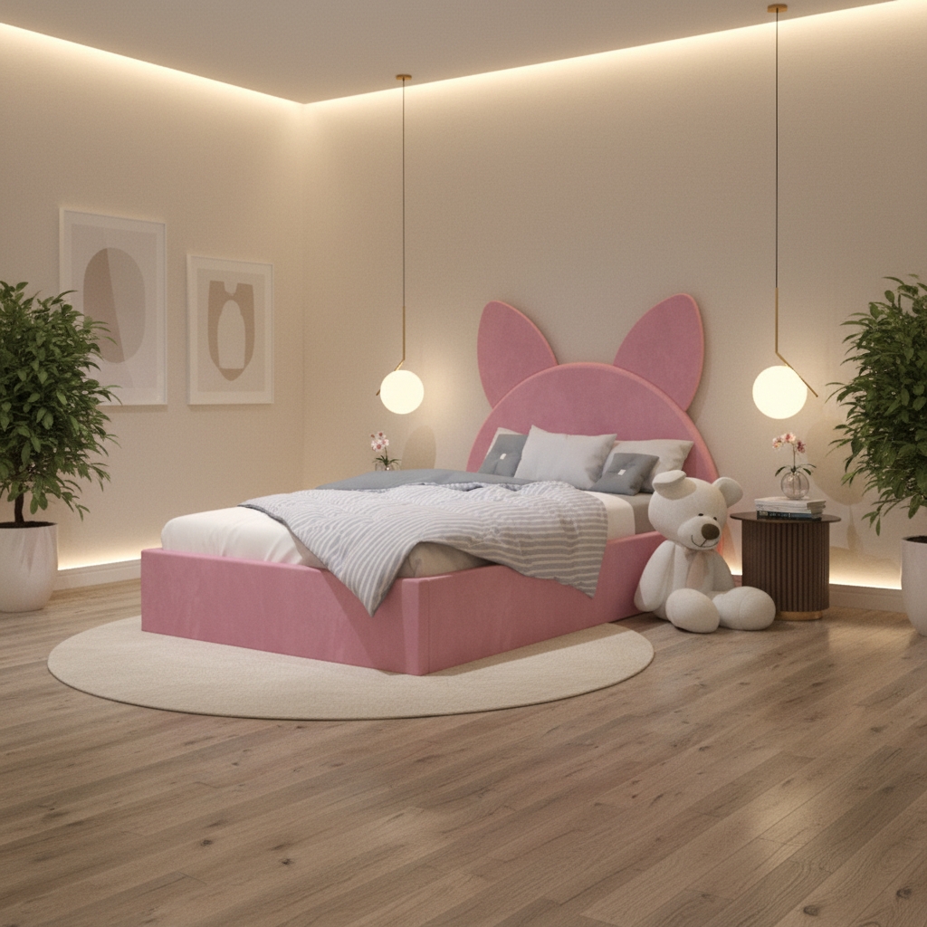 Pat Tapitat Amira Roz cu Catifea Premium