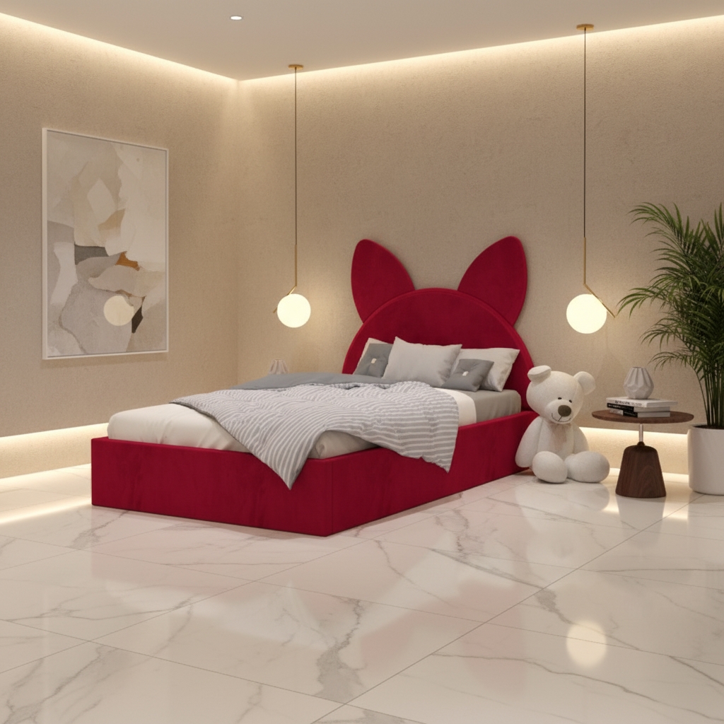 Pat Tapitat Amira Visiniu cu Catifea Premium