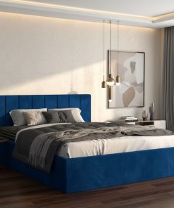 Pat Tapitat Aura Albastru Catifea Premium
