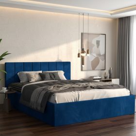 Pat Tapitat Aura Albastru Catifea Premium