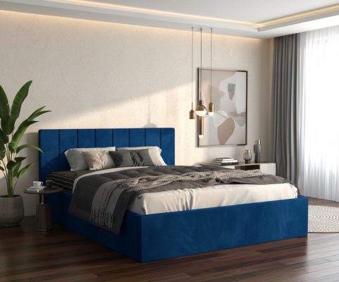 Pat Tapitat Aura Albastru Catifea Premium