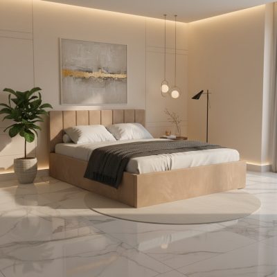 Pat Tapitat Aura Crem Catifea Premium