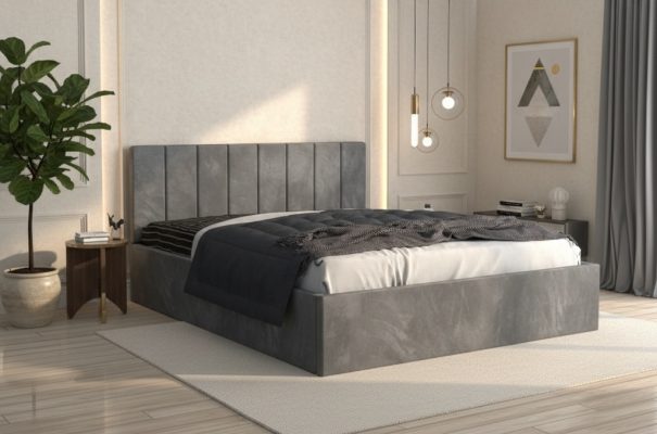 Pat Tapitat Aura Gri Catifea Premium