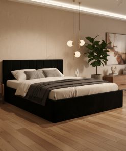 Pat Tapitat Aura Negru Catifea Premium