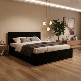 Pat Tapitat Aura Negru Catifea Premium