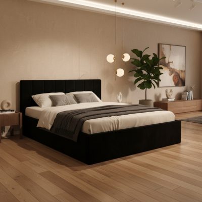 Pat Tapitat Aura Negru Catifea Premium