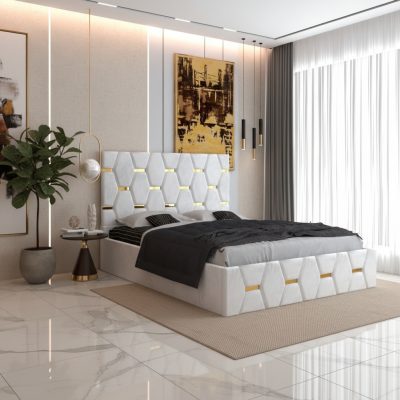 Pat Tapitat Bia Alb Catifea Premium