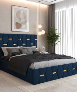 Pat Tapitat Bia Albastru Catifea Premium