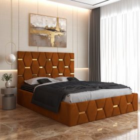 Pat Tapitat Bia Caramiziu Catifea Premium