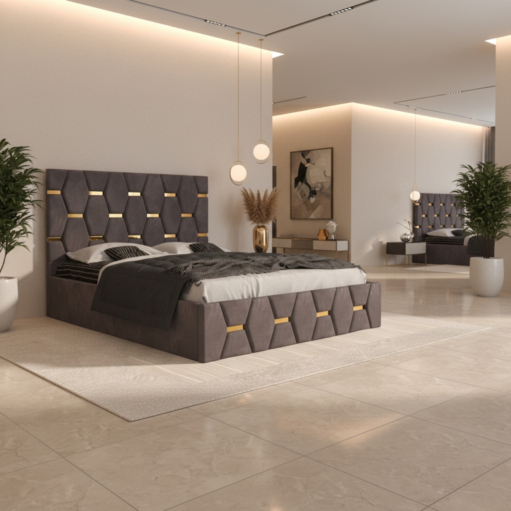 Pat Tapitat Bia Gri Catifea Premium