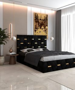 Pat Tapitat Bia Negru Catifea Premium