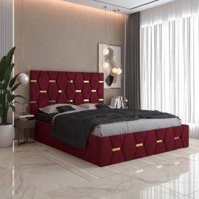 Pat Tapitat Bia Visiniu Catifea Premium