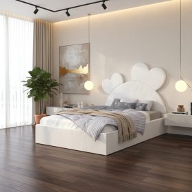 Pat Tapitat Corina Alb Catifea Premium