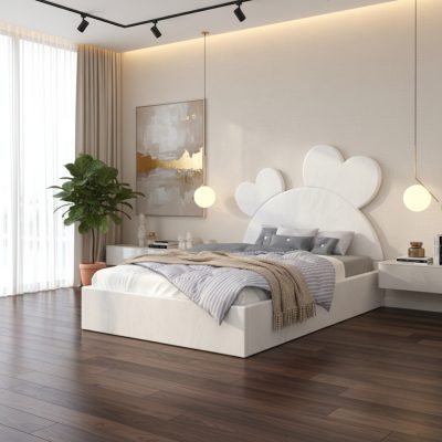 Pat Tapitat Corina Alb Catifea Premium