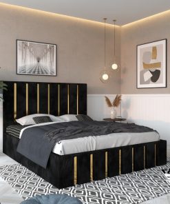 Pat Tapitat Crystal Negru