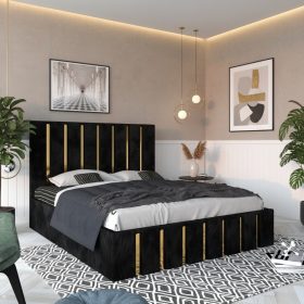 Pat Tapitat Crystal Negru