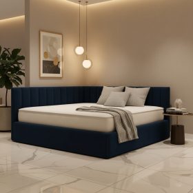 Pat Tapitat De Colt Daria Albastru Catifea Premium