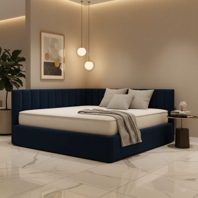 Pat Tapitat De Colt Daria Albastru Catifea Premium