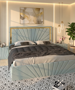 Pat Tapitat Enzo Lemon Premium Cu 2 Noptiere Tapitate