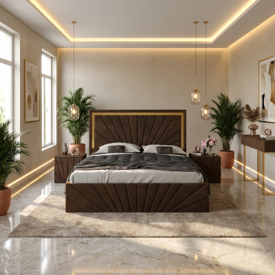 Pat Tapitat Enzo Maro Premium Cu 2 Noptiere Tapitate