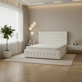 Pat Tapitat Iris Alb Catifea Premium