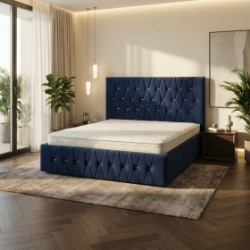 Pat Tapitat Iris Albastru Catifea Premium