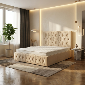 Pat Tapitat Iris Crem Catifea Premium