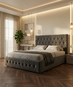 Pat Tapitat Iris Gri Catifea Premium