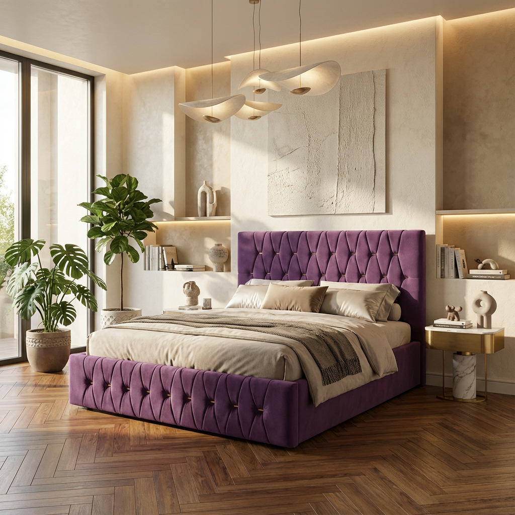 Pat Tapitat Iris Mov Catifea Premium