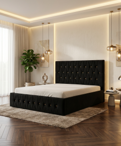 Pat Tapitat Iris Negru Catifea Premium