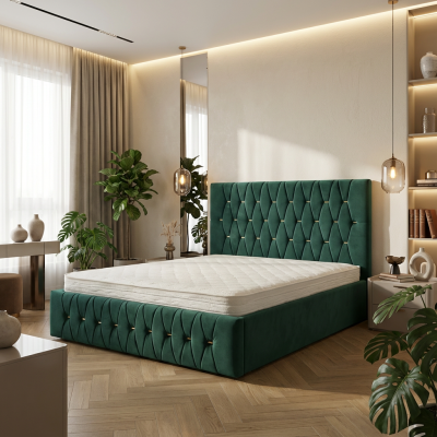 Pat Tapitat Iris Verde Catifea Premium