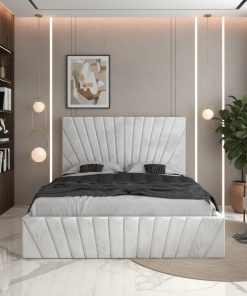 Pat Tapitat Leon Alb Catifea Premium