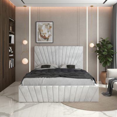 Pat Tapitat Leon Alb Catifea Premium