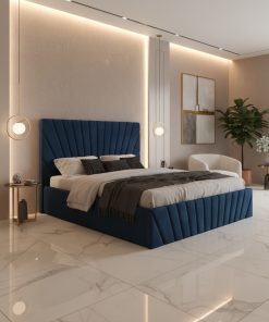 Pat Tapitat Leon Albastru Catifea Premium