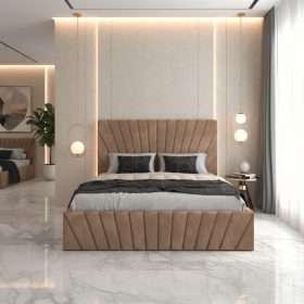 Pat Tapitat Leon Crem Catifea Premium