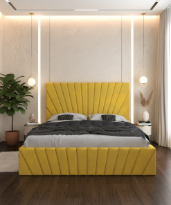 Pat Tapitat Leon Galben Catifea Premium