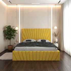 Pat Tapitat Leon Galben Catifea Premium