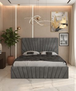 Pat Tapitat Leon Gri Catifea Premium