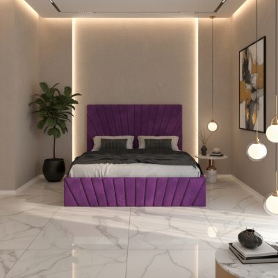 Pat Tapitat Leon Mov Catifea Premium