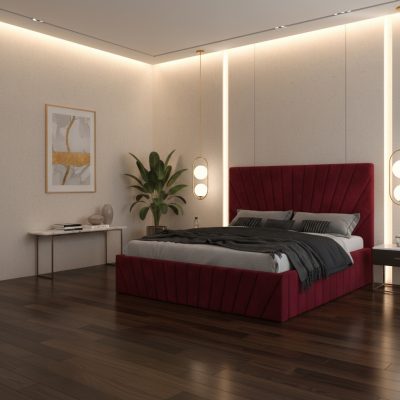 Pat Tapitat Leon Visiniu Catifea Premium