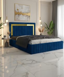 Pat Tapitat Loris Albastru Catifea Premium