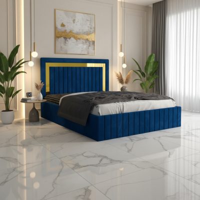 Pat Tapitat Loris Albastru Catifea Premium