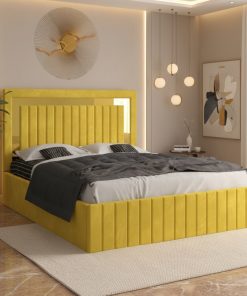 Pat Tapitat Loris Galben Catifea Premium